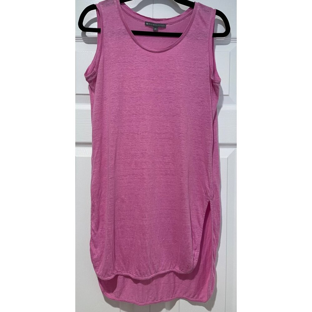 Elliott Lauren Womens Asymmetrical Linen Tunic Size XS Twee Vacation Capsule‎